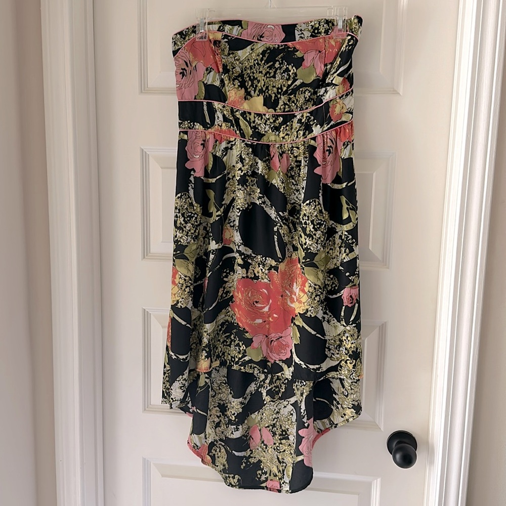 Strapless floral dress